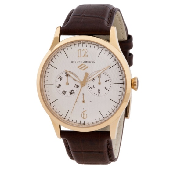 NEW Joseph Abboud Men's Leather Brown Croc Watch - Picture 1 of 6